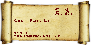 Rancz Montika névjegykártya